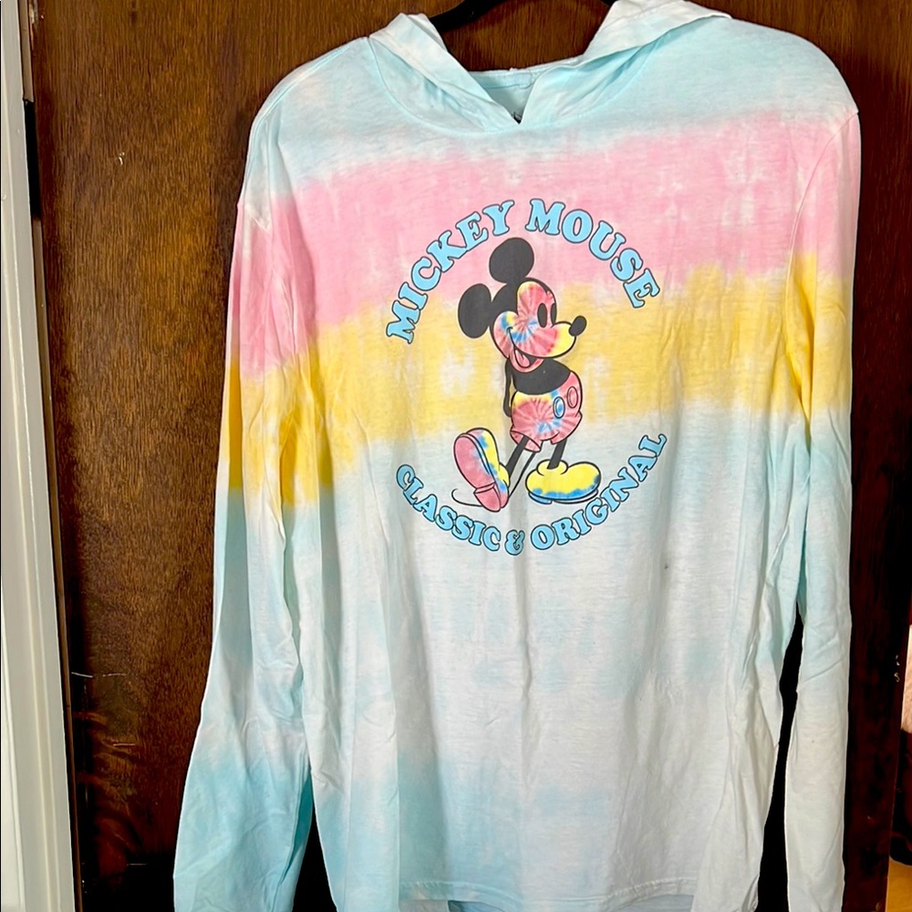 Disney Mickey Mouse shirt. Size Large. Color is tie-dye